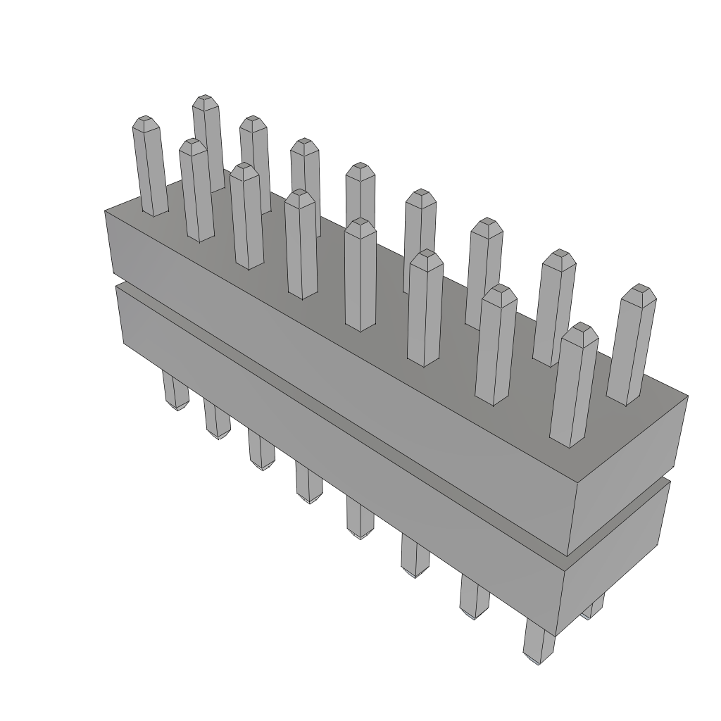 Conn Board Stacker HDR 16 POS 2mm Solder ST Top Entry Thru-Hole Bulk