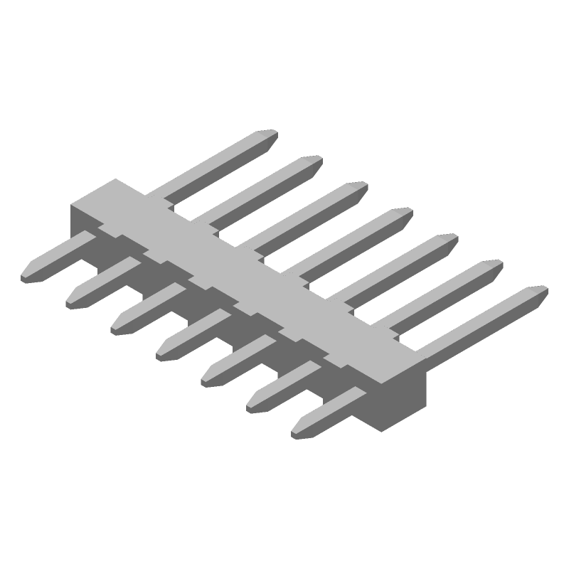 7 Pos 1 Row 2.54mm Pitch Male Solder Header Connector
