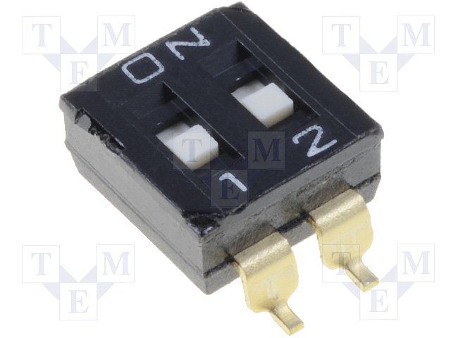SPST DIP Switch, SMD, 25mA, 24VDC, 2 Pos