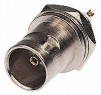 RF BNC Connector, 4GHz, 50 Ohm, Straight, Panel Mount, Gold