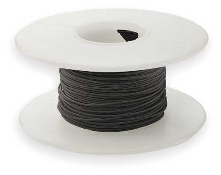 30AWG Solid Copper Wire, PVDF Insulated, Black, 100ft Roll