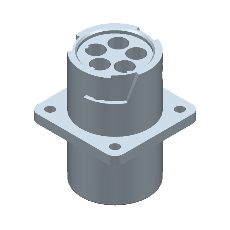 Receptacle Connector Square Flange Hd10 Series Arr