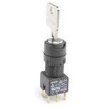 Keylock Switch, DPDT, Latched, Solder Terminal, Panel Mount
