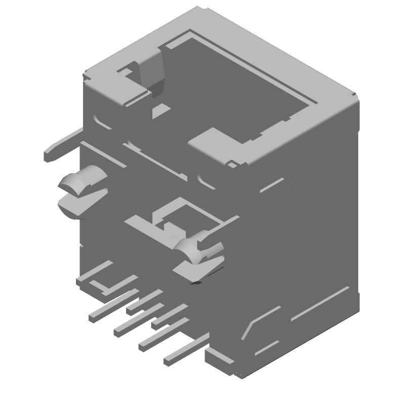 Telecom and Datacom Connector, 8 Contact(s), Female, Right Angle, Solder Terminal, Jack,