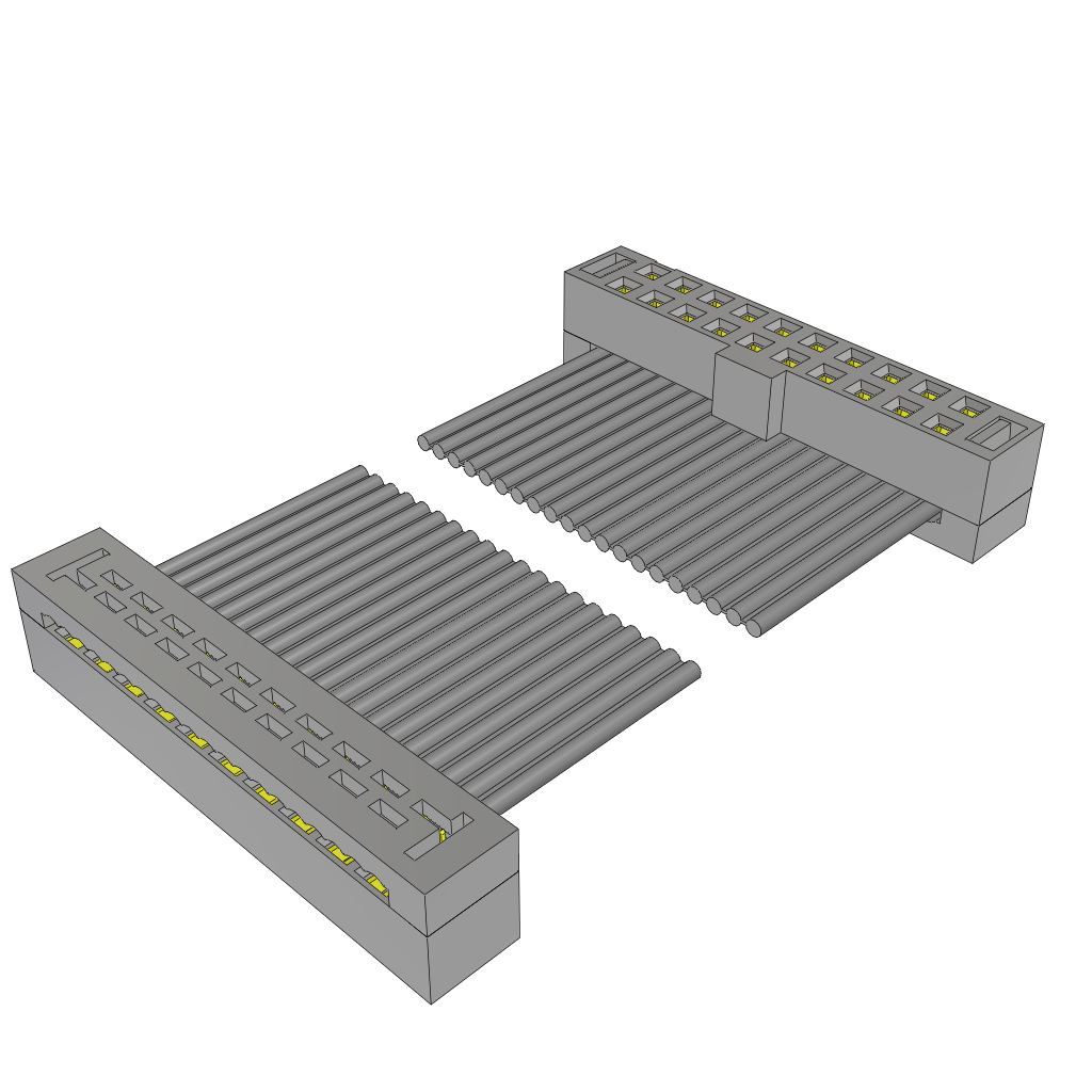 Cable Assembly 0.203m 28AWG 2mm 20 to 20 POS IDC Connector to IDC Connector F-F TIGER EYE™ Bulk