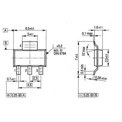 N/A NXP Semiconductors BSP 43 NPN Case type SOT 223 I(C) 1 A