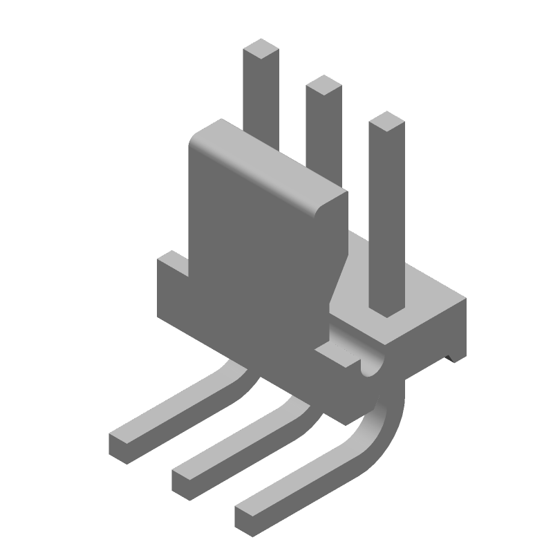 3 POS Wire-to-Board Header, 7A, 600V, RA Thru-Hole