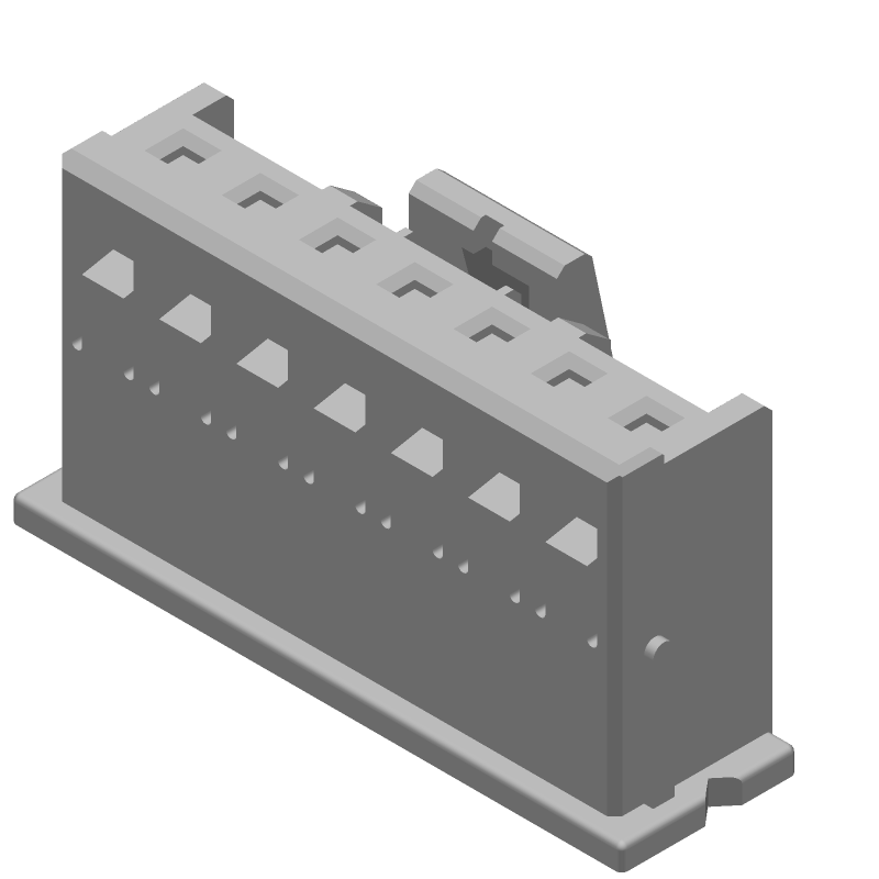 7 Pos 2.5mm Crimp Wire Housing, Receptacle, 4.5A