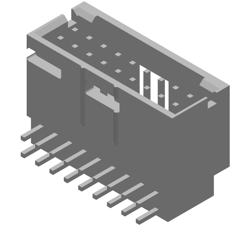 18 Pos 2.54mm RA Shrouded Header, Male Pin, Gold/Tin