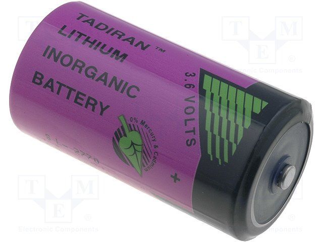 Battery, 3.6 V, C, Lithium Thionyl Chloride, 8.5 Ah, Raised Positive and Flat Negative, 26.2 mm