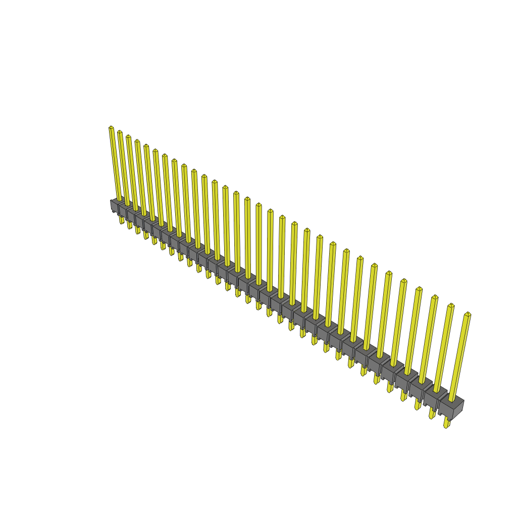 31-Position Shrouded Header, Through Hole Mount, Black Housing, Gold Contact