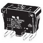 DPST Snap Action Switch, 6A, 250VAC, Silver, Right Angle