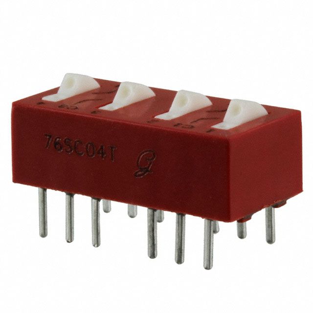 Slide DIP Switch, 4 SPDT, 0.15A, 30VDC, Through Hole