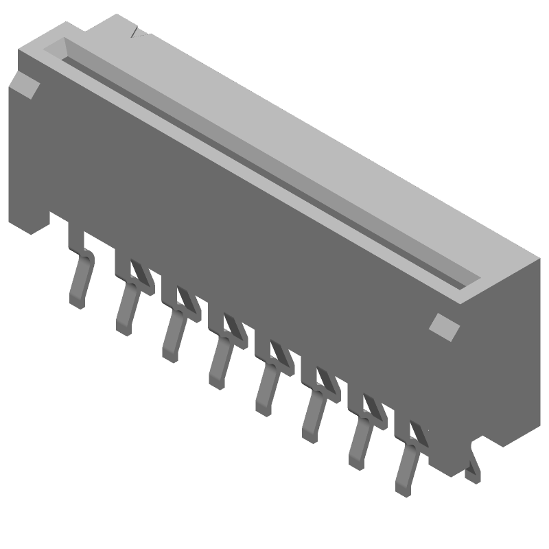 FFC/FPC Connector, 16 Pos, 1.25mm Pitch, ZIF, Straight, Thru-Hole