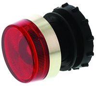 LED Panel Mount Indicator Lens & Lampholder Combination, Red Flat Lens, Diameter:30mm