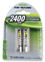 ANSMANN   5030542   Rechargeable Battery, Nickel Metal Hydride, 2400 mAh, 1.2 V, AA