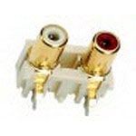 2-Port RCA Female Solder RA Power Connector, 2A, 34V