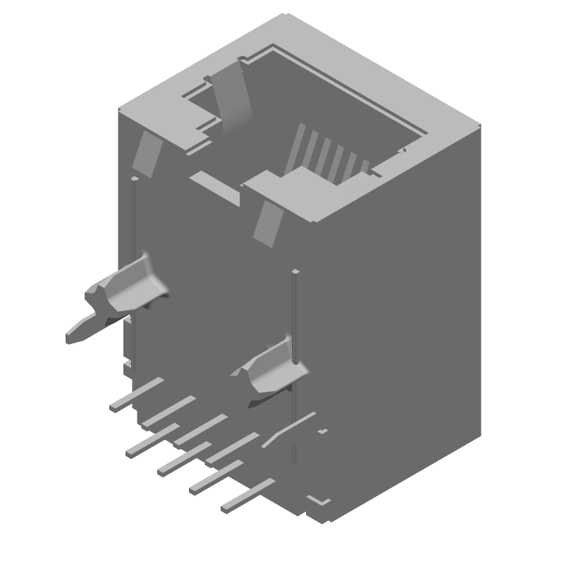 8 Pos RJ45 Connector, Female, Shielded, Right Angle, Cat5