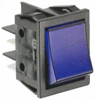IP40 Illuminated Blue DPST Rocker Switch, On-Off, 16 A@ 250 V ac 30.8mm 22mm
