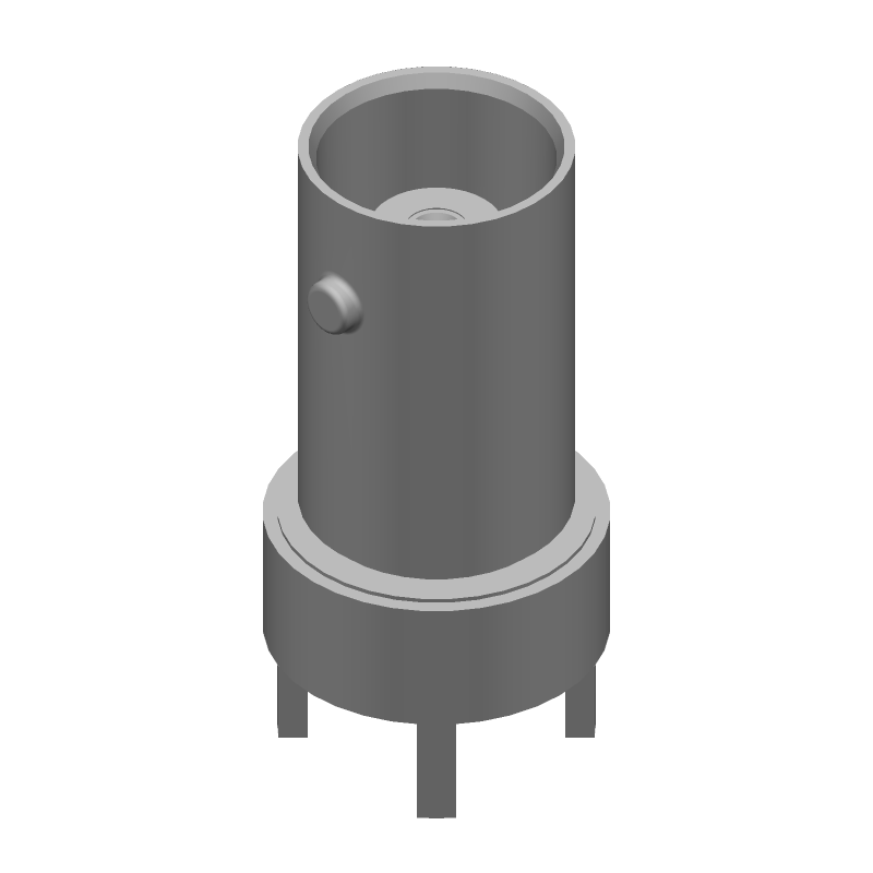 Female BNC Receptacle, 4GHz, 50 Ohm, Gold Plated, PCB Mount