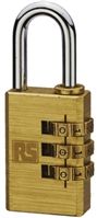 RS Pro 30mm Brass Combinationwith Padlock, 5mm Shackle