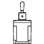 Switch Toggle (ON) OFF ON DPDT Round Lever IWTS 10A 277VAC 250VDC 372.85VA Panel Mount with Threads