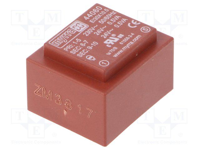 Power Transformer 4000Vrms 1VA 6 Terminal PC Pin Thru-Hole