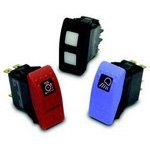 Illuminated Rocker Switch, SPST, 20A, 12V, Orange LED