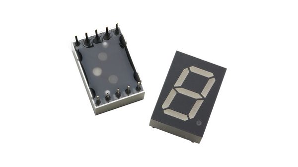 Red 7-Seg LED Display, 1-Digit, 13.1mm, DIP, 20mA