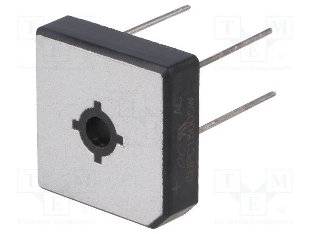 Bridge Rectifier Diode, 1 Phase, 15A, 50V V(RRM), Silicon, ROHS COMPLIANT, PLASTIC, GBPC-W, 4 PIN