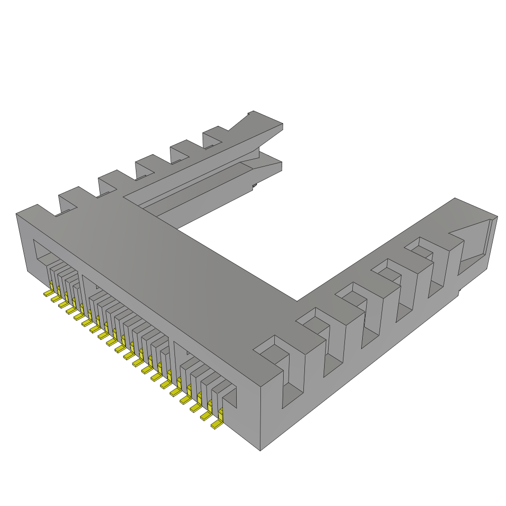 SAMTEC MB1-120-01-L-S-02-SL Connector, MB1 Series, Card Edge, 20 Contacts, Receptacle, 1 mm, Surface Mount