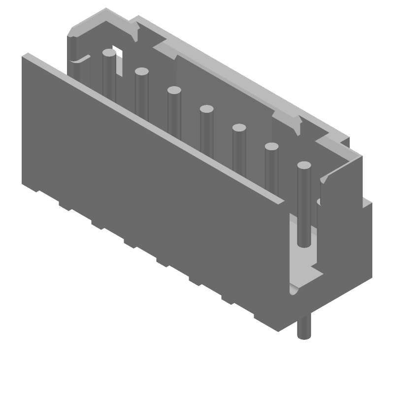 7 Pos 2mm Straight Header, Male Pin, 4A, 125V, Tin