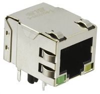 8 Pos Mag45 Shielded RJ45 Jack, Thru Hole, Gold Plated Bronze