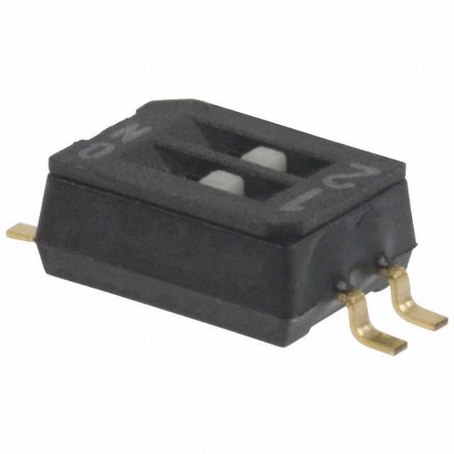 2-Pos Slide DIP Switch, SPST, 0.1A, 6VDC, SMT