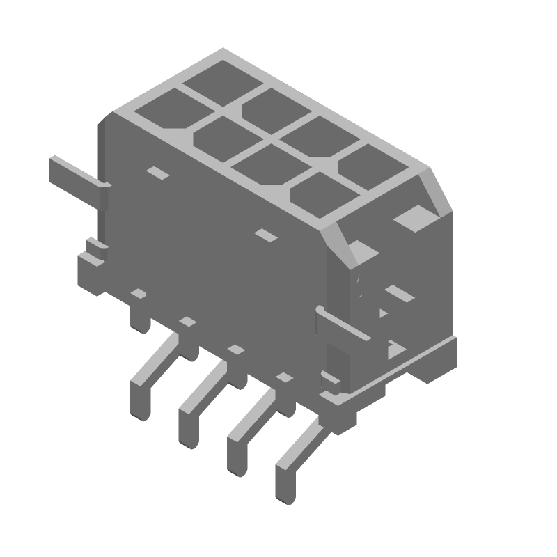 8 Pos 2 Row RA SMT Header Connector, 3mm Pitch, 5A, 250V