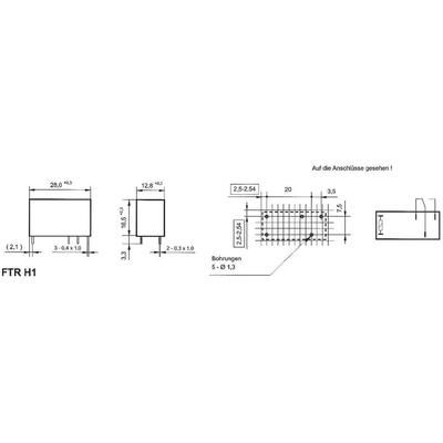 Takamisawa FTR-H1 CD 012 PCB Mount Relay 12Vdc 1 CO, SPDT
