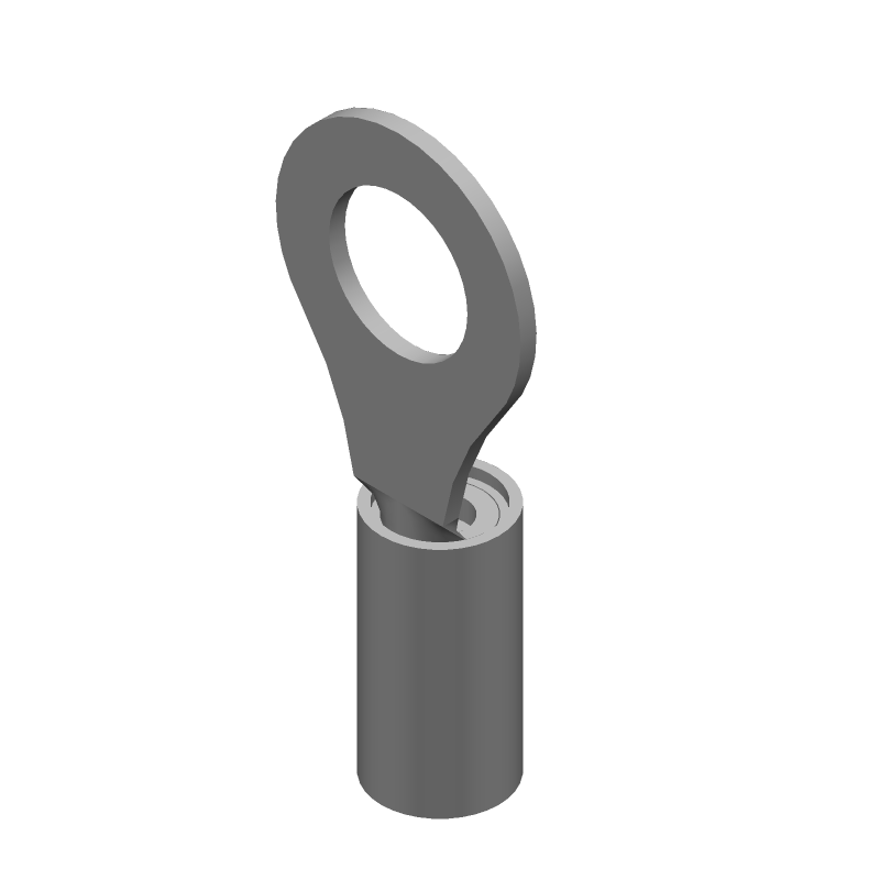 14AWG Ring Terminal, Copper/Tin, Insulated, M6 Stud, 300V