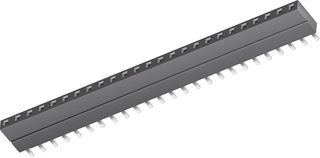 10 Pos 2.54mm Socket Strip, Straight, Thru-Hole, Gold, 6.9A