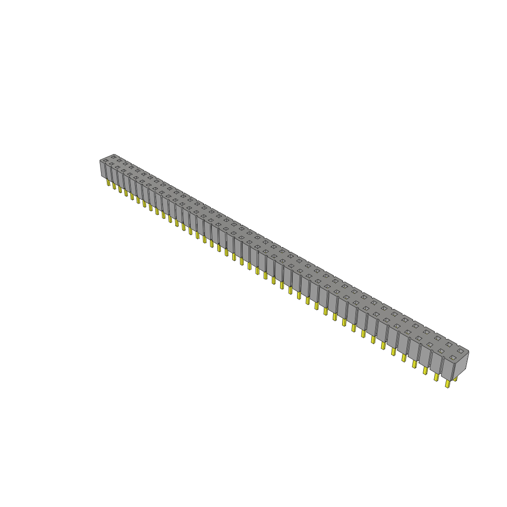 86 Pos 2.54mm Gold Socket Strip, 2 Rows, Thru-Hole