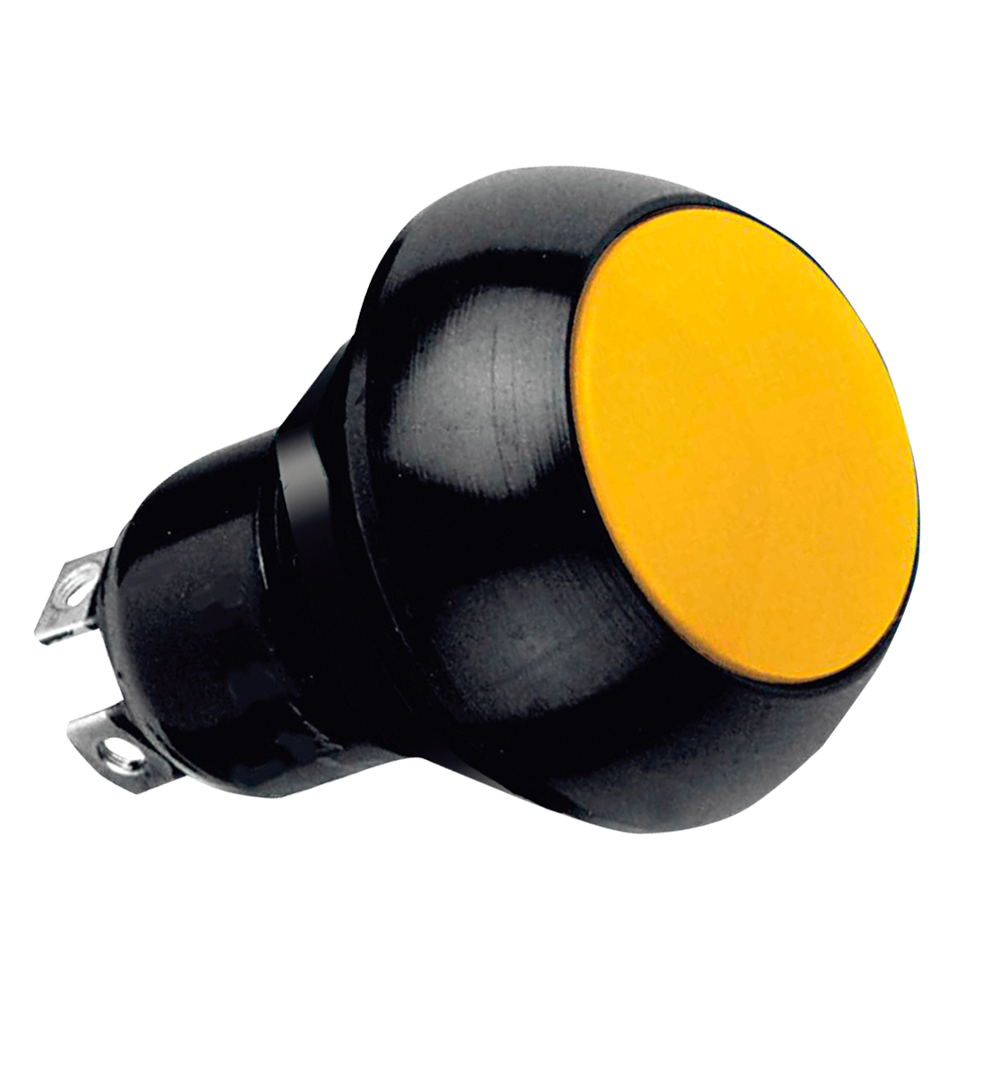 Switch Push Button Flush Dome 15A 115VAC 28VDC Momentary Contact Panel Mount Solder