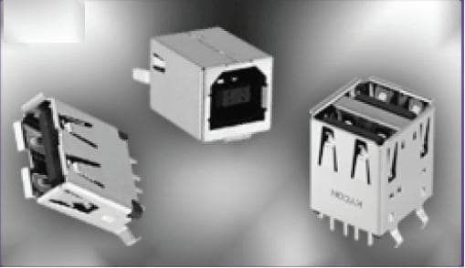 USB Receptacle, 4 Pos, Shielded, Solder, 1A, 30V, Through Hole