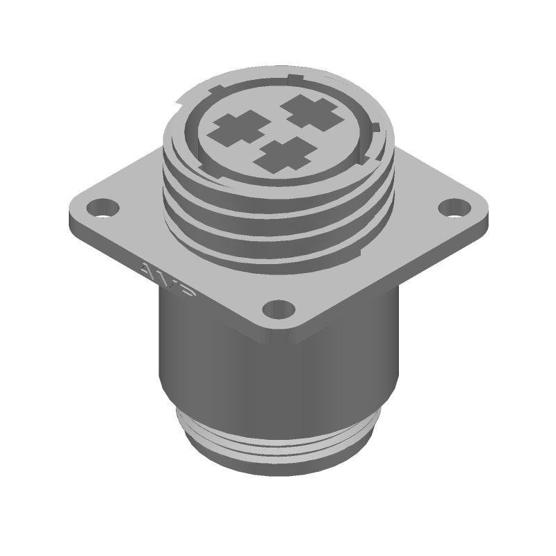 3 Pos Female Crimp Receptacle, 600V, Black Thermoplastic