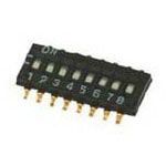 Slide Dip Switch, 6 Switches, SPST, Latched, 0.025A, 24VDC, Solder Terminal, Surface Mount-straight, ROHS COMPLIANT