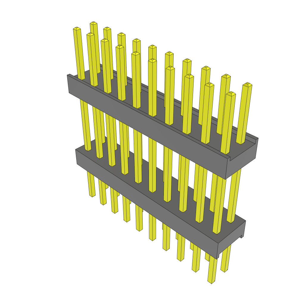 20-Contact HDR Board Stacker, 2.54mm Pitch, Through Hole Mount