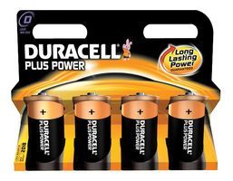 DURACELL   5000394019201.   Non-rechargeable Battery, Plus Power With Duralock, Pack of 4, Alkaline, 1.5 V, D