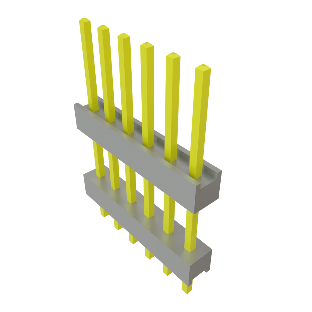 6-Contact Male Through-Hole Header, Gold Plating, 2.54mm Pitch