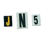Reflective Number, 1 H Legend, Black/Yellow, 0, 25/Pkg