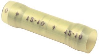Butt Connector 10-12AWG Copper Yellow 29.21mm Electro Tin