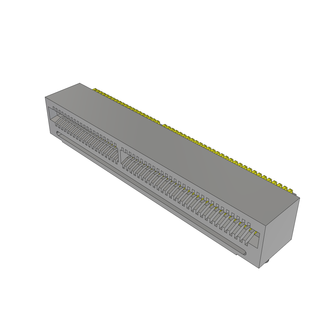 100-Contact SKT Card Edge Connector, 1mm Pitch, 2 Rows, Solder Termination