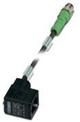 Sensor/actuator cable, 3-pos, PUR/PVC black, straight M12 plug on valve connector type BI, with one LED and Z-diode, cable length: 3 m